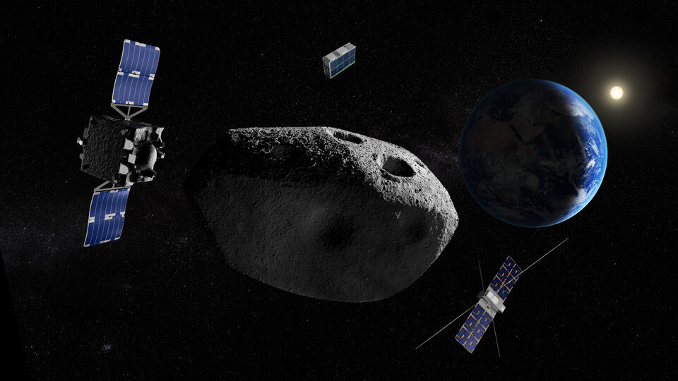 Ramses is ESA’s proposed mission to rendezvous with the 375 m asteroid Apophis and accompany it through a safe but exceptionally close flyby of Earth in 2029. Credit: ESA