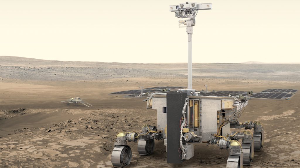 The Rosalind Franklin rover on Mars. Credit: ESA