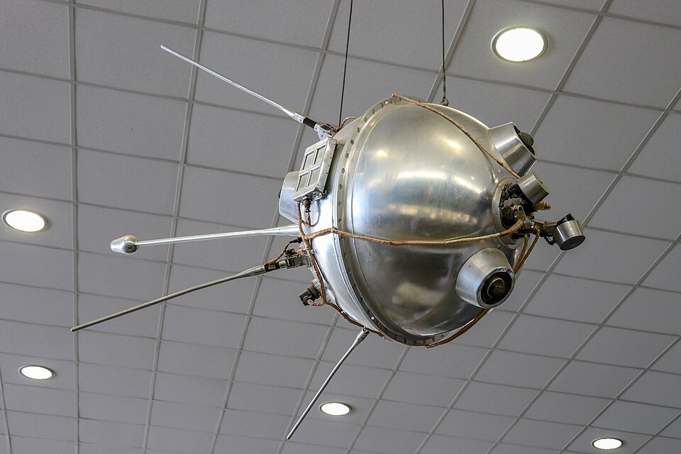 A copy of the Soviet automatic Interplanetary Station (AMS) for the study of the Moon and outer space Luna-1 is on display at the K. E. Tsiolkovsky Museum of the History of Cosmonautics. Stolbovsky, CC BY 4.0 , via Wikimedia Commons