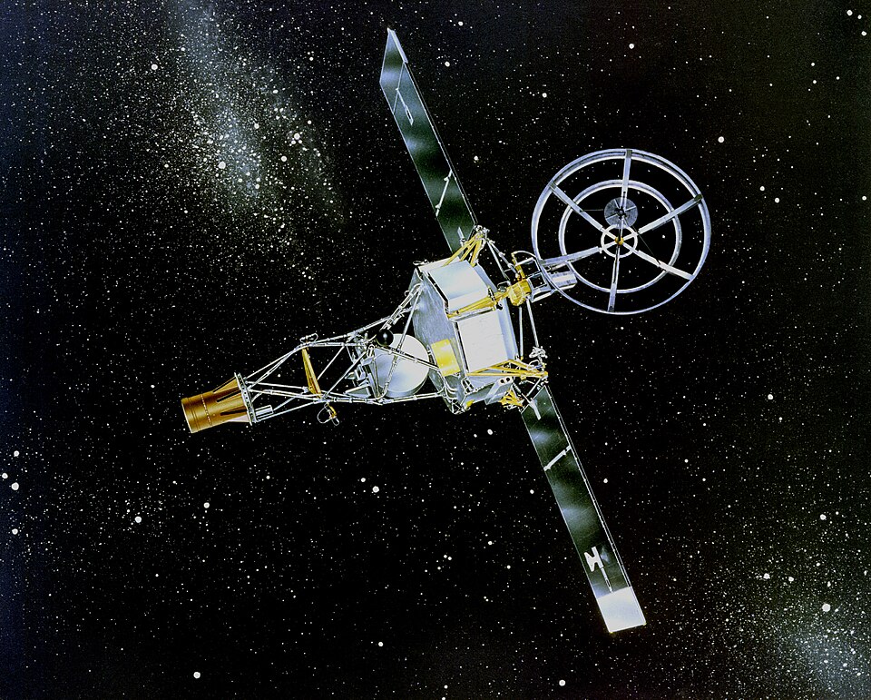 Mariner 2 was the world's first successful interplanetary spacecraft. Launched August 27, 1962, on an Atlas-Agena rocket, Mariner 2 passed within about 34,000 kilometers (21,000 miles) of Venus. NASA/Jet Propulsion Laboratory, Public domain, via Wikimedia Commons